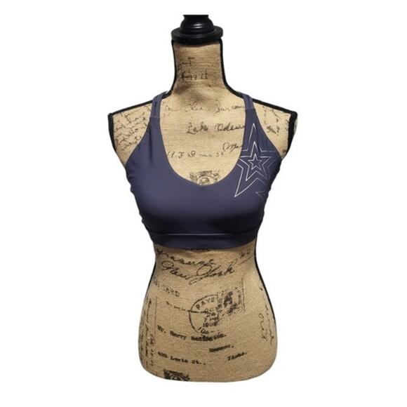 Soul Cycle star patterned workout top and leggings in purple/gray, size small - Picture 2 of 7